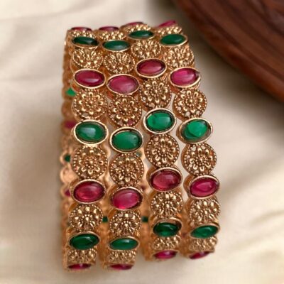 Green and Rubi stone Bangles