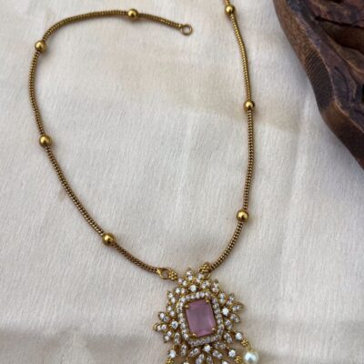 Shot Pendent Chain Pastal Pink