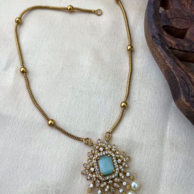 Shot Pendent Chain Sky Blue