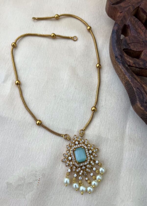 Shot Pendent Chain Sky Blue
