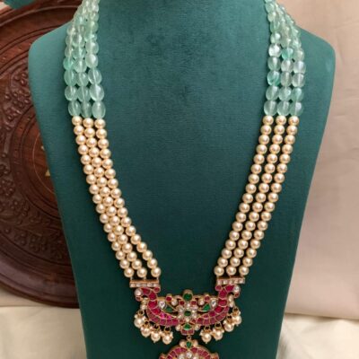 Jadau Kundan Locket Pearl Haaram