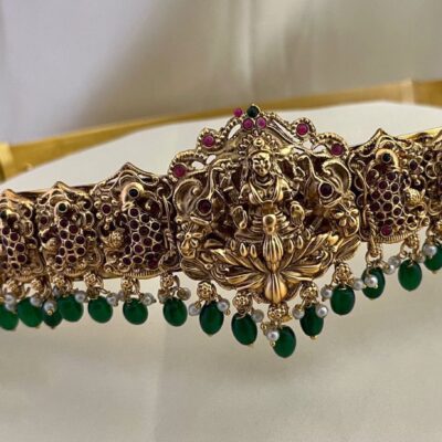 Green Hanging Beads Lakshmi