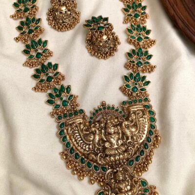 Double Lakshmi Locket Thamara Green Haaram