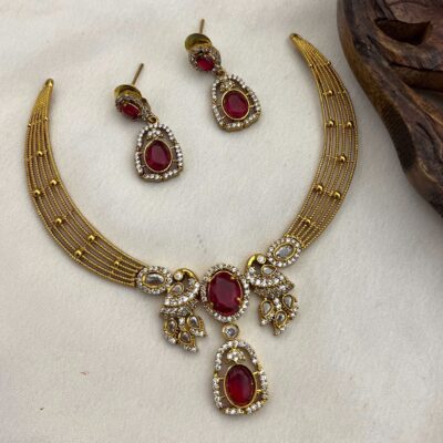 Red Chandra Necklace