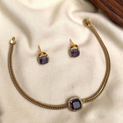 Precious Violet Stone Necklace