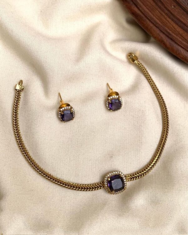 Precious Violet Stone Necklace
