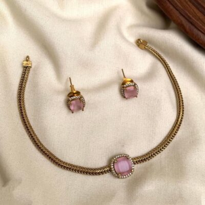 Precious Pasal Pink Stone Necklace