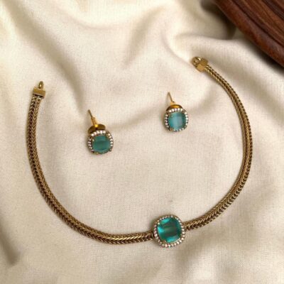 Precious Sky Blue Stone Necklace