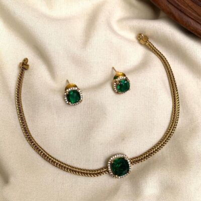 Precious Green Stone Necklace