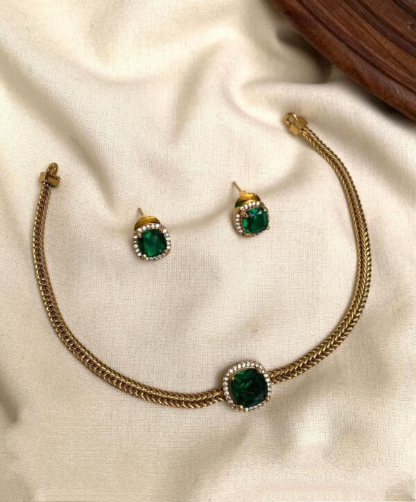 Precious Green Stone Necklace