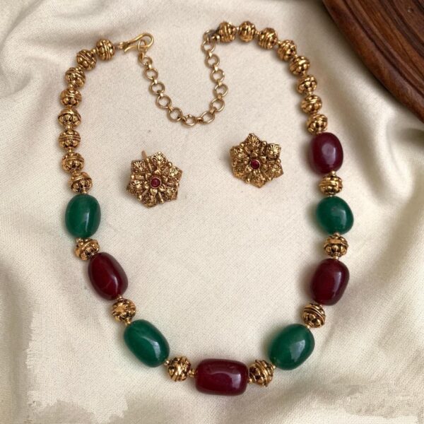 Multi Pearl And Gold Flower Earrings