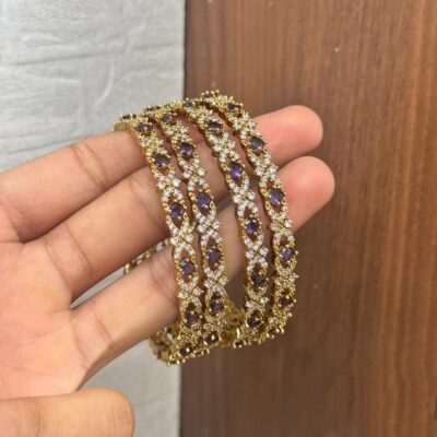 AD Violet Stone Bangles