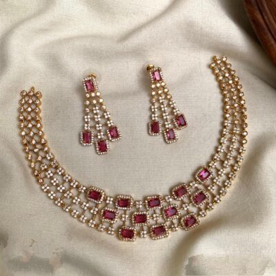 Malathi AD Rubi Pink Necklace