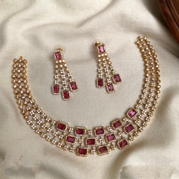 Malathi AD Rubi Pink Necklace