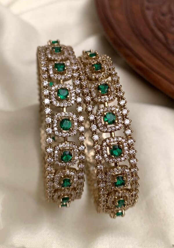 Vajra Green Stone Bangles