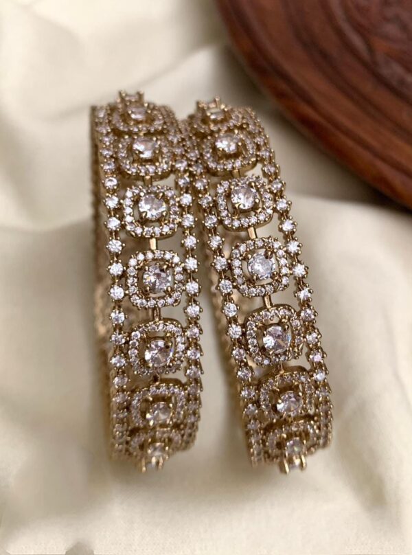 Vajra White Stone Bangles