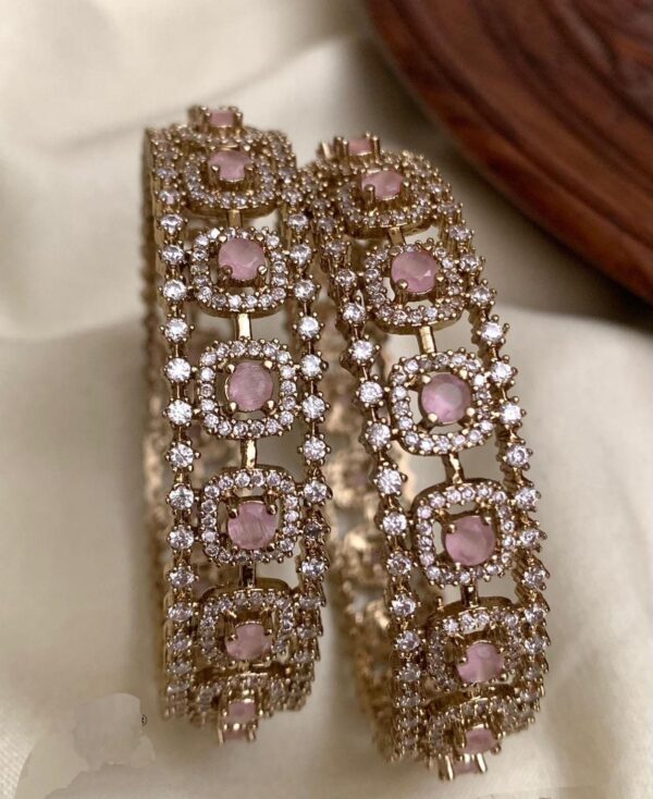 Vajra Pink Stone Bangles