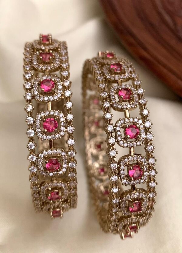 Vajra Pink Stone Bangles