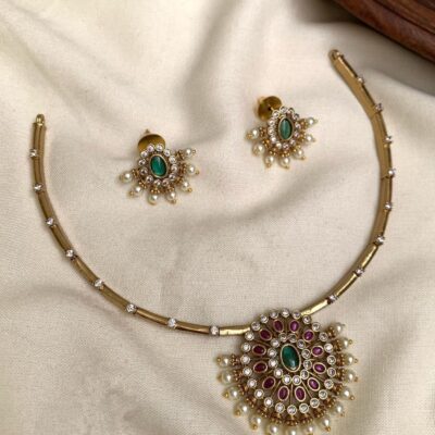 Pipping Pearl Kundan Necklace