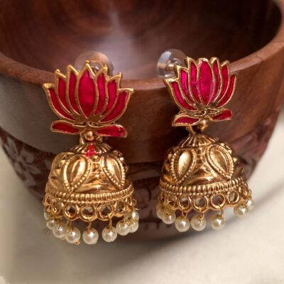 Red Lotus Jhumka