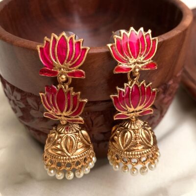 Double Lotus Jhumka