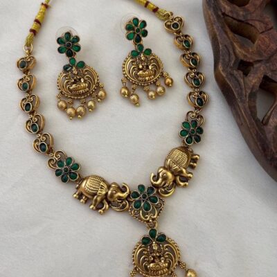 Elephant Green Necklace