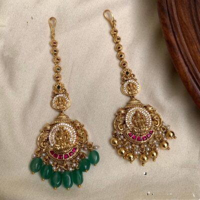Lakshmi Gold And Green Maangtikka Each One 899