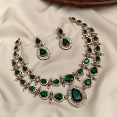 Double Layer Green AD Necklace
