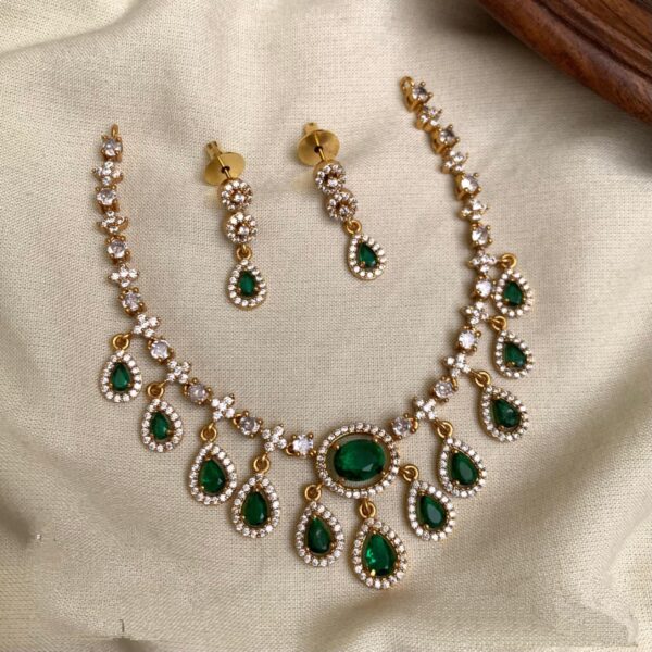 Green Hanging AD Necklace