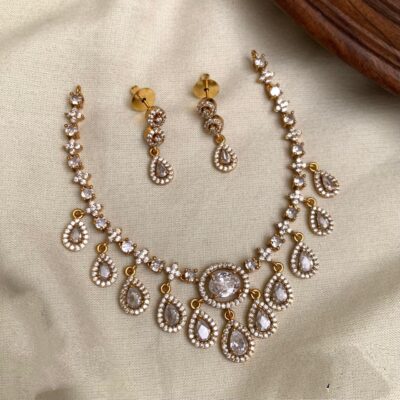 White Hanging AD Necklace