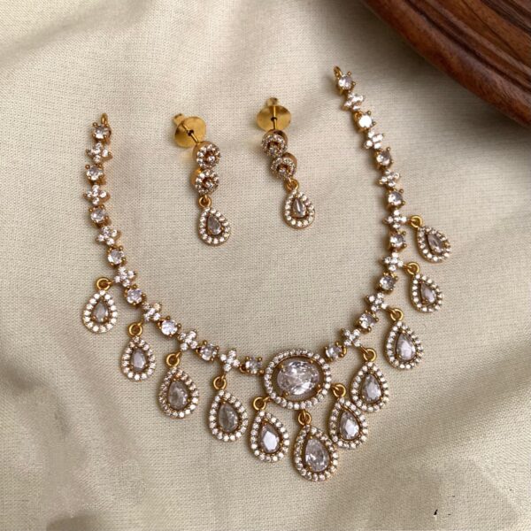 White Hanging AD Necklace