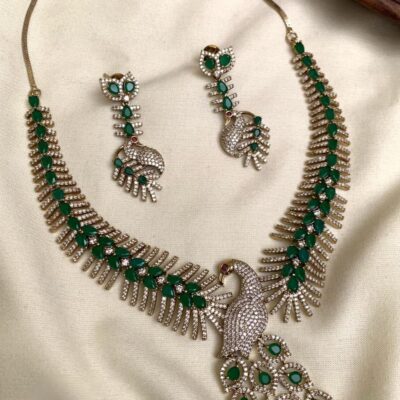 Green Peacock AD Necklace